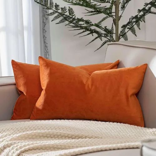 Miniatura 61 de Juspurbet - Juego de 2 fundas decorativas de terciopelo para cojines, fundas suaves para sofá, cama o sillón con cremallera oculta, para sala