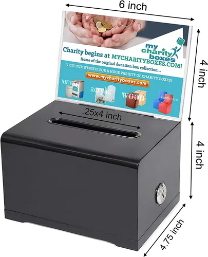 Miniatura 2 de Boleta de colección de donaciones, boletín y dibujo, votación o comentario, caja de sugerencias de oficina y recaudación de fondos, 6.25 x 4.75 x 4