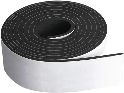 Rollo de Tira de Espuma de Neopreno por Dualplex, 3" de Ancho x 10' de Largo 1/8" de Grosor, Sello Contra la Intemperie Tira de Alta Densidad con