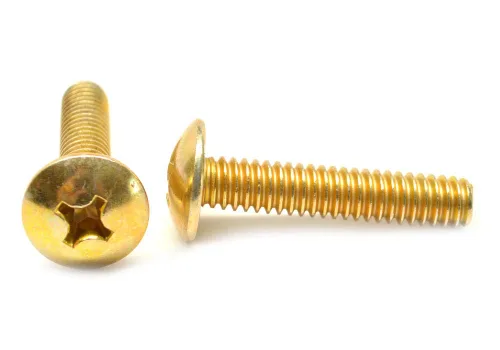 1/4-20 x 3/4 Tornillo grueso de la máquina del hilo Phillips Cabeza del braguero del acero con poco carbono del acero del cinc amarillo plateado Pk