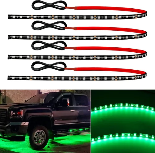 Miniatura 10 de Tira de luz LED de 12 V conectable de 24 pulgadas, tira de luces LED rojas para automóvil, carrito de golf, motocicleta, barco, gabinete, tira