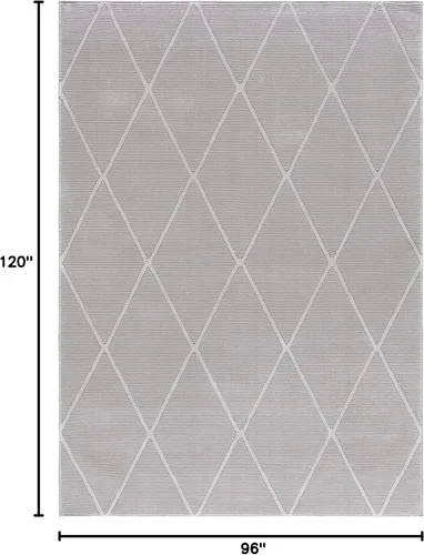 Miniatura 8 de SAFAVIEH Alfombra de área de 8 x 10 pies – Colección Revive – Grande – Gris, patrón de enrejado, no desprende pelusa y fácil limpieza, ideal