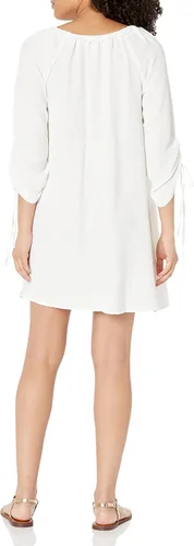 Miniatura 2 de Calvin Klein Vestido sin mangas con volantes plisados laterales para mujer