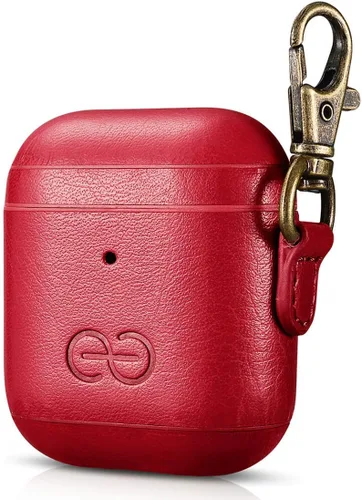 Miniatura 73 de Dreem Om - Funda para estuche con clip para llavero compatible con AirPods 1 y 2, funda de cuero vegano para Airpods para hombres y mujeres, Negro