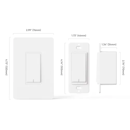 Miniatura 9 de TREATLIFE Paquete de 4 interruptores inteligentes de 3 vías, interruptor de luz inteligente WiFi de 2.4 GHz, funciona con Alexa, Google Home