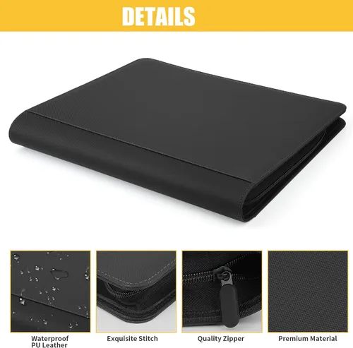 Miniatura 5 de GERMUN Carpeta de tarjetas de poliuretano, 16 bolsillos, carpetas de soporte premium para más de 1000 tarjetas, álbum de bolsillo de doble cara
