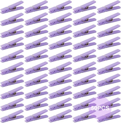 Miniatura 11 de 50 alfileres de ropa rosas para juego de baby shower, mini pinzas de plástico premium de 1.4 pulgadas, mini alfileres de ropa reutilizables