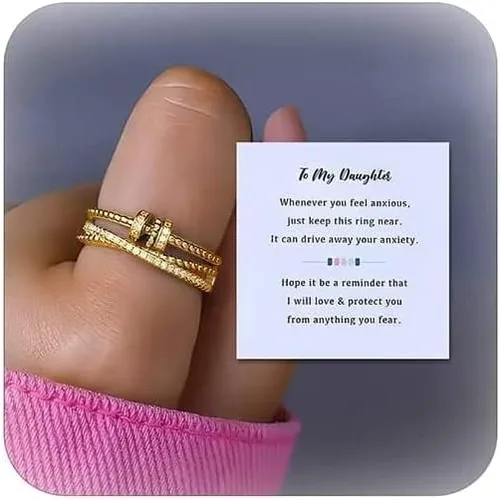 Miniatura 7 de Long tiantian Regalos para hija de parte de mamá Anillo Fidget Ajustable Abierto Giratorio Anillos de Preocupación y Ansiedad para Mujeres Regalos