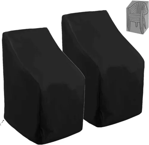 Fundas apilables para sillas de patio, impermeables, 420D, para exteriores, respaldo alto, para sillas de comedor, protectores de muebles de patio,