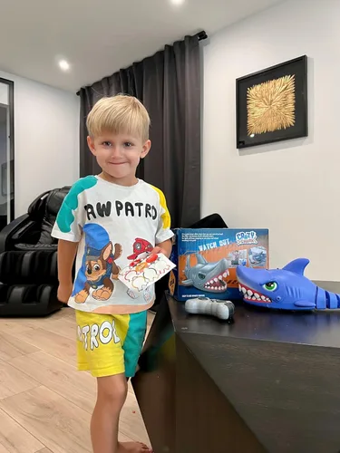 Miniatura 7 de Juguete de tiburón a control remoto para niños Robot de tiburón RC recargable con acción realista de mordida y natación, mascota electrónica
