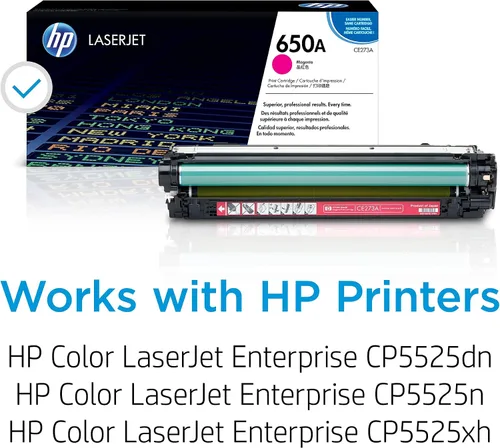 Miniatura 2 de HP Cartucho de tóner magenta 650A Funciona color LaserJet Enterprise CP5525 Series CE273A