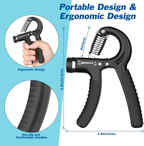 Miniatura 4 de AIXPI Grip Strength Trainer, Hand Grip Exerciser Strengthener with Adjustable Resistance 11-132 Lbs (5-60kg), Forearm Strengthener, Hand Exerciser