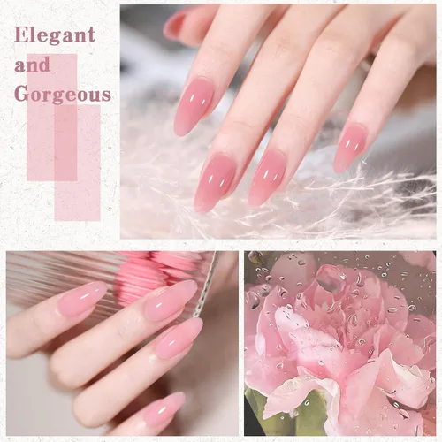 Miniatura 4 de SHOYUM Jelly Nude Juego de Esmaltes de Uñas de Gel, 10 Piezas Kit de Esmalte en Gel Transparente Blanco Lechoso Rosa UV LED Colores Barniz Arte