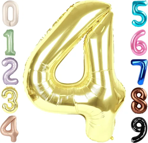Miniatura 279 de Globos de números de 5 globos de 40 pulgadas, decoraciones de cumpleaños azules para niños y niñas, globos de números azul marino grandes