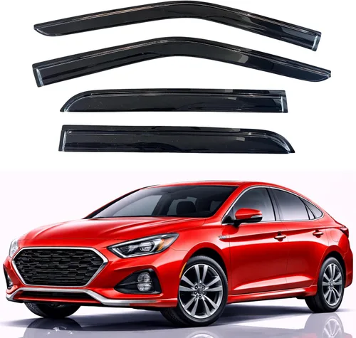Miniatura 123 de KPY Visor de ventana compatible con Hyundai Tucson 2021-2025, 4 piezas de deflector de ventilación para ventana lateral, estilo Mugen, protector