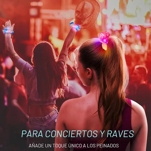 Miniatura 2 de 8 piezas de scrunchies LED para mujeres - Scrunchy, scrunchies iluminados para niñas, ligas de hilo coloridas, accesorio para el cabello que brilla