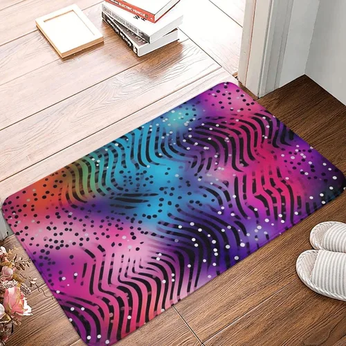 Miniatura 13 de Tapete para puerta delantera, tapete de bienvenida con estampado floral azul y blanco, absorbente, antideslizante, tapete de entrada suave, alfombra