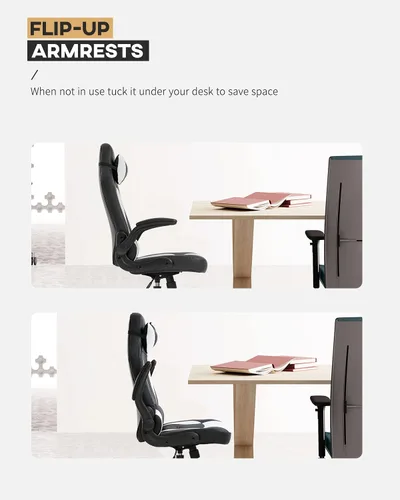 Miniatura 5 de Silla ergonómica para juegos de PC, silla de oficina para computadora con reposabrazos, reposacabezas y soporte lumbar, respaldo alto, silla Blanco