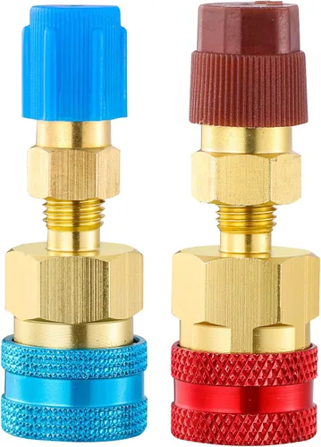 Kit de adaptador R1234YF, adaptador de acoplador rápido R1234YF a R134A, acoplador rápido de lado alto/bajo, adaptador de manguera de carga de CA