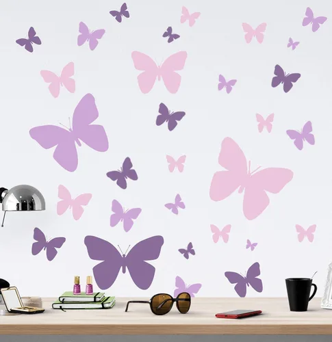 Miniatura 2 de Calcomanías de pared de mariposas para adolescentes y niñas, calcomanías de pared para dormitorio, decoración de habitación de niños, decoración