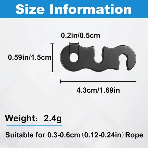 Miniatura 2 de SATINIOR Guyline - Tensor de aleación de aluminio para tienda de campaña, tensor de cuerda de paracaídas, ajustadores de cuerda para tienda