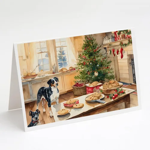 Miniatura 132 de Caroline's Treasures DAC3884GCA7P Paquete de 8 tarjetas en blanco de Navidad con galletas de husky siberiano Tarjetas de felicitación con sobres