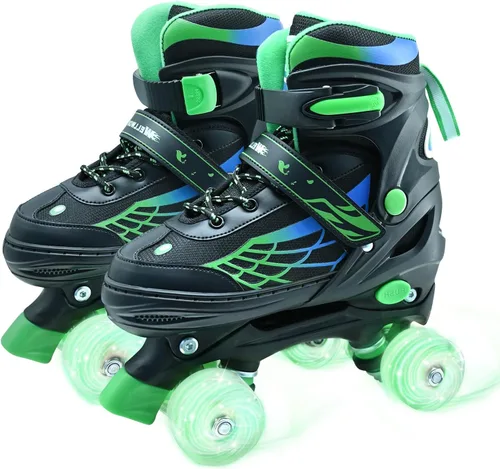 Patines de ruedas para niños y niñas, patines ajustables para niños de 5 a 8 años, 6 a 12 años, con ruedas iluminadas, patines para principiantes