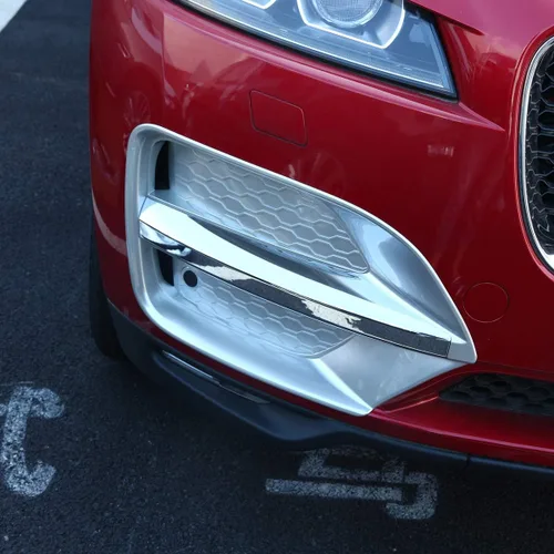 Miniatura 4 de YIWANG ABS cromo delantero niebla luz cubierta cubierta Trim 4 unids para Jaguar F-Pace X761 (plata mate)