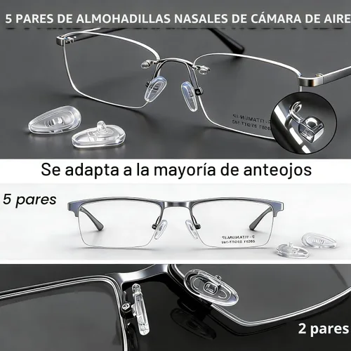 Miniatura 6 de PTSLKHN 5 pares de almohadillas para la nariz para lentes, mejoradas de silicona suave de 0.59 x 0.315 pulgadas, almohadillas para la nariz