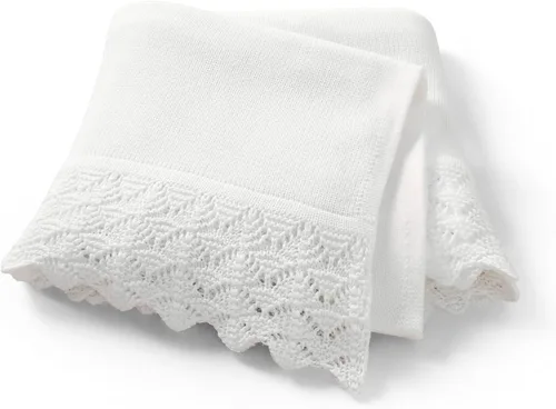 Miniatura 8 de Hadetoto Manta de bebé de 31 x 40 pulgadas, manta de punto de algodón suave para niños recién nacidos, cuna, guardería (beige)