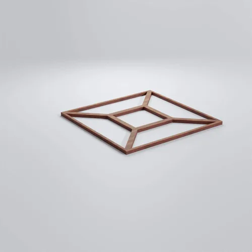 Miniatura 3 de 7 3/8"W X 7 3/8"H Extra Pequeño Marion Decorativo Madera Calado Paneles De Pared, Nogal