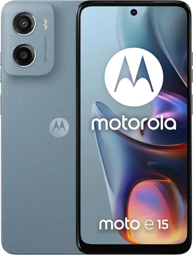 Motorola Moto E15 Dual-SIM 64GB ROM + 2GB RAM (solo GSM | Sin CDMA) Smartphone 4G/LTE desbloqueado de fábrica (azul niebla) - Versión internacional