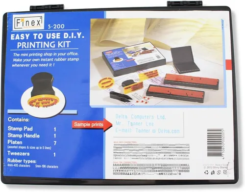 Miniatura 2 de Finex Kit de impresión de sellos de goma para bricolaje, fácil de usar, crea tu propio juego de sellos para negocios, manualidades, hobby, escuela