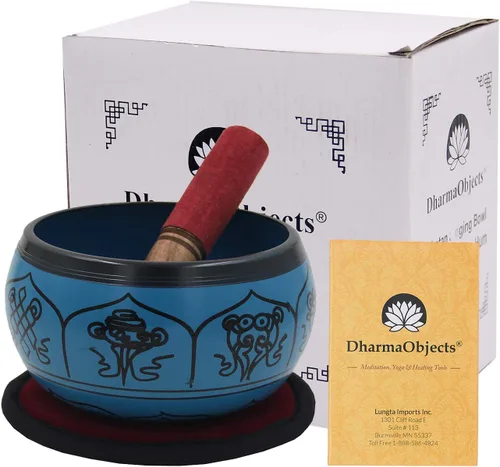 Miniatura 14 de DharmaObjects Yoga Meditación 6 Pulgadas OM Mantra Cuenco Cantante/Pad/Mazo Set de Regalo (Amarillo)