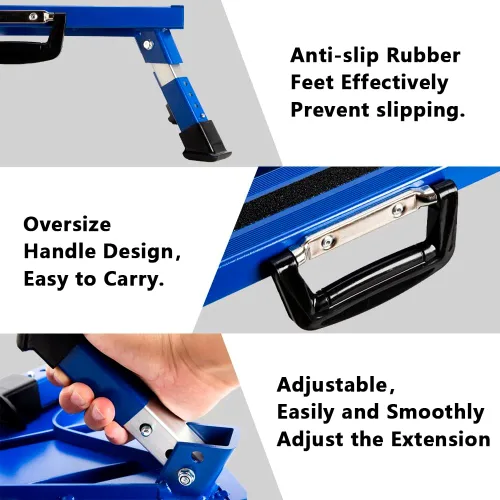 Miniatura 3 de Homeon Wheels Escalones de Aluminio para RV Taburete Plegable Ajustable con Pies de Goma Antideslizantes, Plataforma Estable que Soporta 1000