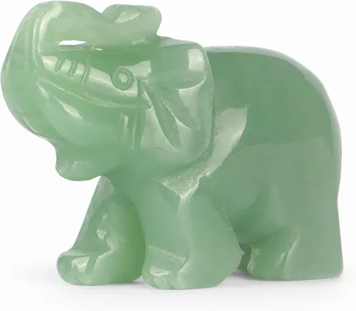 Miniatura 8 de SMQ Estatua de decoración de elefante de cristales de amatista de 2.0 pulgadas, piedras preciosas talladas a mano, figuras de cristal de buena