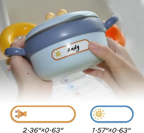 Miniatura 2 de 160 etiquetas para biberones para guardería, etiquetas impermeables para nombres de niños, autolaminables, autolaminables, para guardería, varios