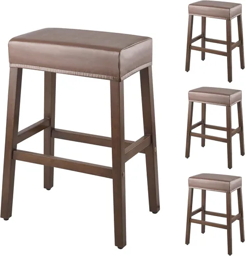 Miniatura 50 de YISUN Fundas de taburete rectangulares, paquete de 2 fundas elásticas impermeables para asiento de silla de montar, taburetes de bar, sillas de bar