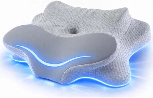Miniatura 9 de Almohada cervical para el cuello – Almohada de espuma viscoelástica para aliviar el dolor de dormir, almohadas ergonómicas de contorno para dormir