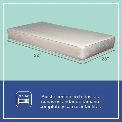 Miniatura 2 de Colchón de cuna Sealy Baby Flex Cool de 2 etapas transpirable con ajuste para cama de niño, funda de algodón transpirable y resistente al agua, 204