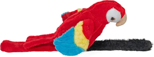 Miniatura 5 de Wild Republic Perching loro, guacamayo escarlata, pulsera a presión, registros y repeticiones, 9 pulgadas, regalo para niños, juguete de peluche