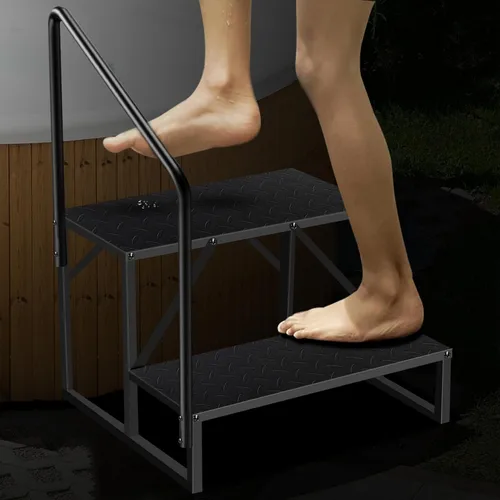 Miniatura 8 de Escalones de bañera de hidromasaje con pasamanos, accesorios inflables para bañera de hidromasaje para adultos, accesorios de bañera para spa