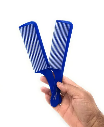 Styling Gear 400 peines de peluquero – Peine para cortar, estilo flexible, mezcla de desvanecimientos – Peines planos para hombre, 2 piezas (azul)