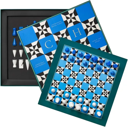 Miniatura 10 de PrintWorks Art of Chess – Juego de ajedrez de madera en blanco y negro con tablero acrílico – Elegante juego de mesa de café para adultos y familias