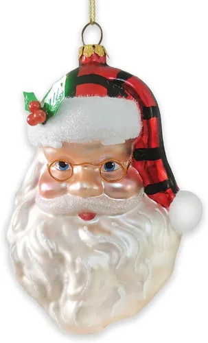 Miniatura 36 de Adorno de cristal soplado a mano de Papá Noel de safari aventurero, decoración navideña temática de viaje de explorador africano de la selva