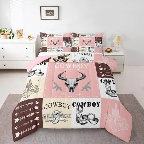 Miniatura 14 de Inserto de edredón retro de cabaña para niños, juego de edredón de retazos a cuadros para niños, adolescentes y adultos, juego de ropa de cama