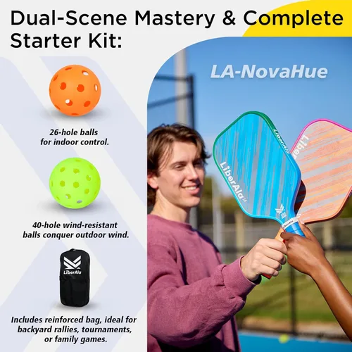 Miniatura 4 de Pickleball Paddles & Set of 2, USAPA Approved Carbon Fiber Pickle Ball Paddle, PP Honeycomb Core, Lightweight & Comfort Grip for Beginners, Pros, 1
