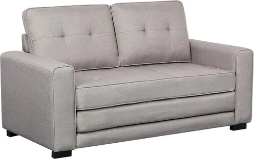 Miniatura 6 de Container Furniture Direct Sofá cama de lino de mediados de siglo para sala de estar, con brazos cuadrados, 58 pulgadas, color marfil