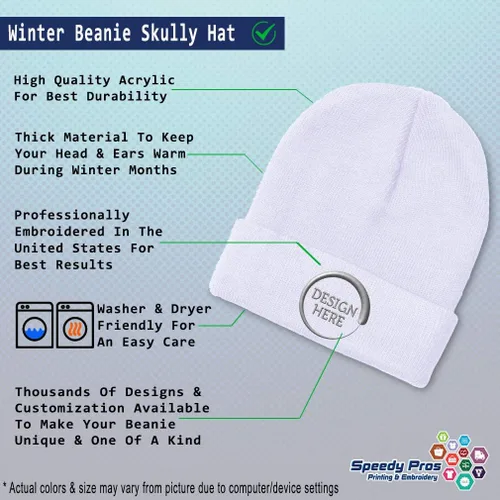 Miniatura 37 de Gorro de invierno para hombres y mujeres, gorro de acrílico con texto personalizado personalizado
