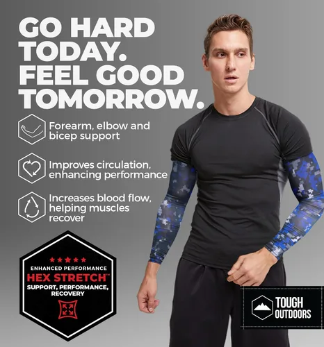 Miniatura 2 de Tough Outdoors Mangas deportivas de compresión para hombres y mujeres, para jóvenes, niños, baloncesto, tiro de fútbol, béisbol